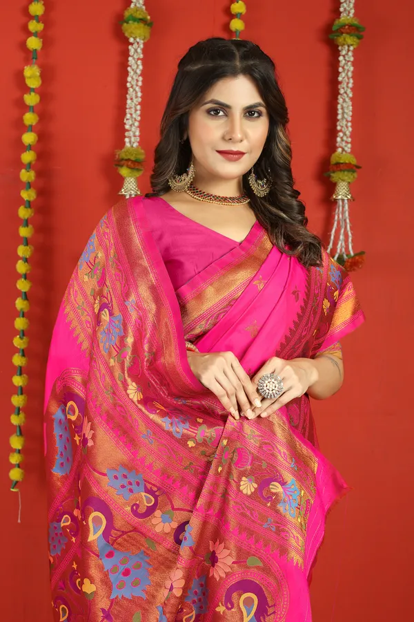 PINK_PURE_SILK_PATHANI_SAREE